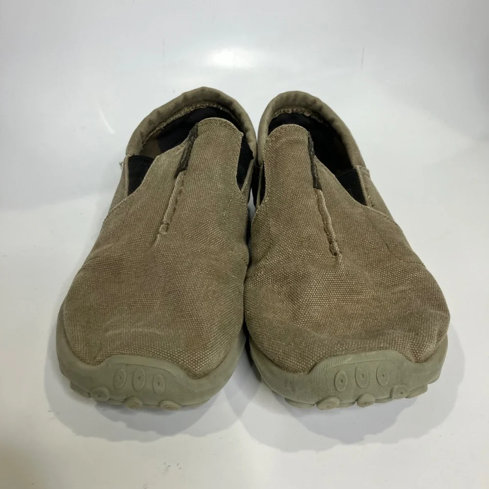 Merrell jungle‎ Ayer's moccasins tan canvas men's size 10 casual walking Neutral